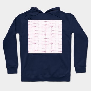 Soft texture of Shibori squares - peony pink and white Hoodie